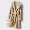 100% Wool Women Coat Autumn Wool Long Coat Handmade Pea Coat Winter Warm Cashmere Long Jacket