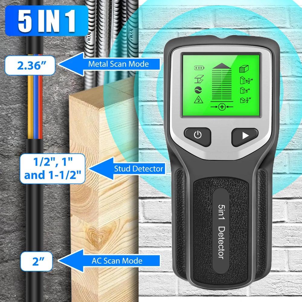 LCD Display Wall Detector 5 In 1 Wall Metal Detector Portable Wire Stud Finder Tool