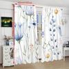 2PCS- Painted Flower - Printed Curtain - Polyester Material - Suitable for Bedroom, Living Room, Study, Private Space