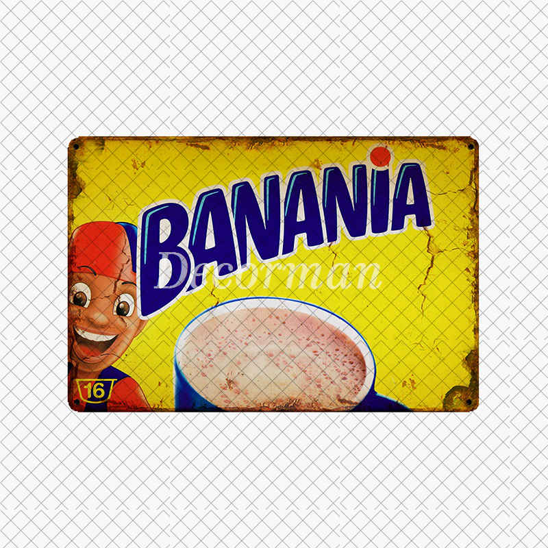 [ DecorMan ] France BANANIA Metal SIGN Custom Wall Poser iron Painting PUB Room Bar Hotel Decor LTA-3143