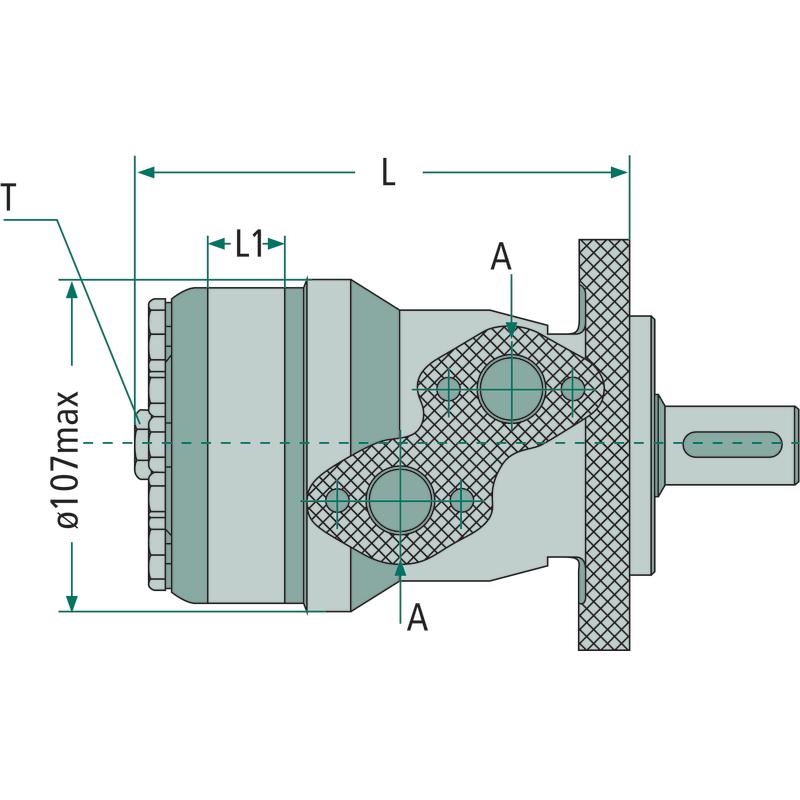 BMR hydraulic motor 100 cm3 diameter 32 G1/2 inch