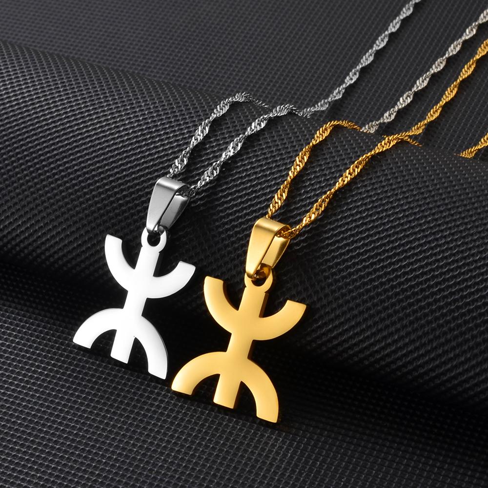Anniyo 2.3CM Africa Berbers Symbol Pendant Necklaces African Berber Kabyle Style Amazigh Jewelry #263921