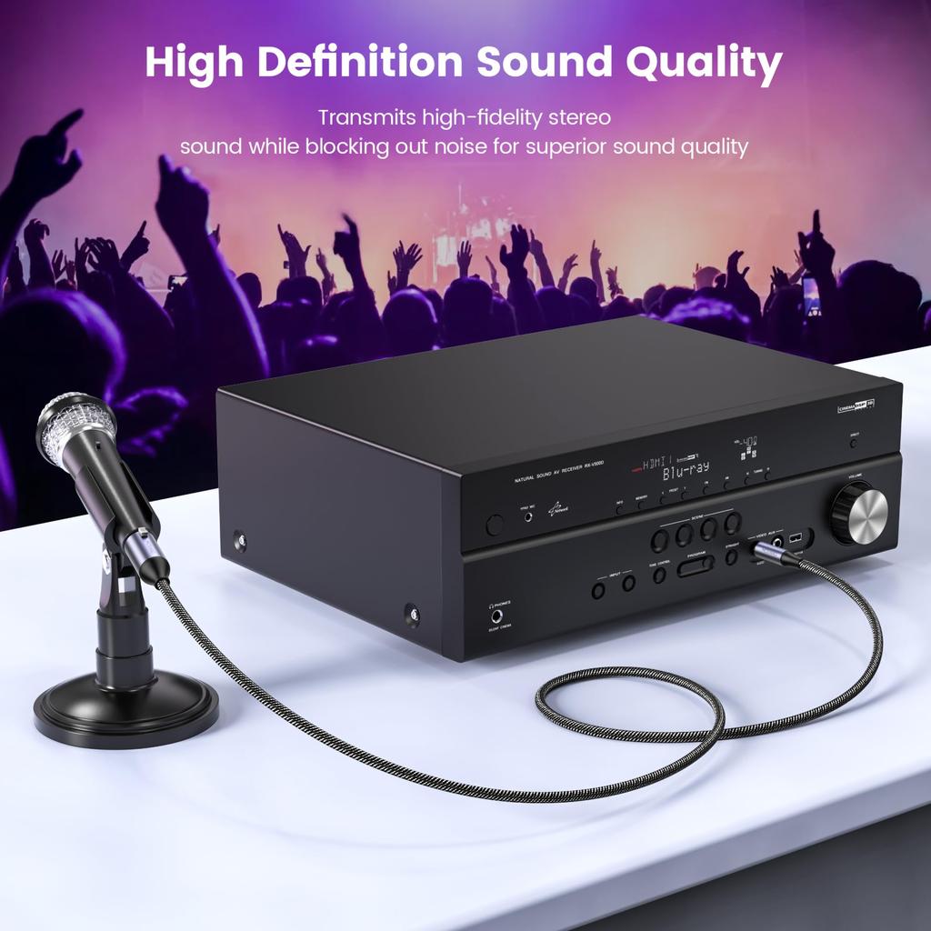 MOSWAG 14-inch Male To XLR Microphone Cable, 16.4ft, TRS-XLR Cable for CD Players, Digital Pianos, Karaoke, Mixers, Amplifiers, and Speakers