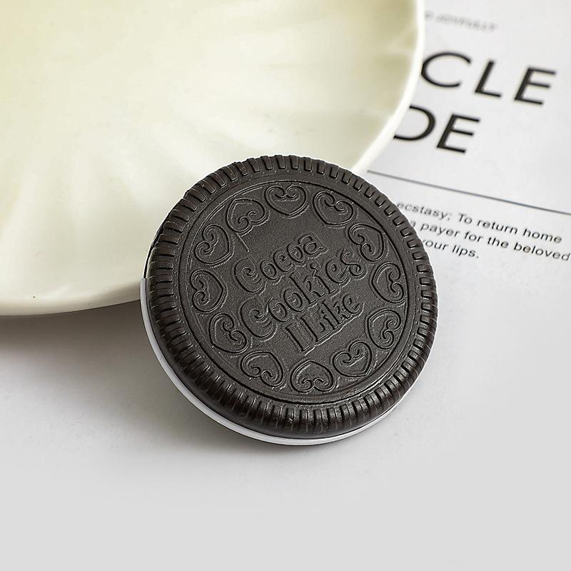 1 шт. симпатичное шоколадное печенье в форме печенья Oreo с шоколадным дизайном, зеркало для макияжа с 1 расческой, набор для женщин, складное зеркало для макияжа