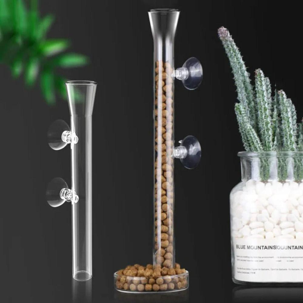 Transparent Fish Tank Food Dispenser with Suction Cup Feeder Bowl Aquarium Fish Tank Feeder Set