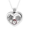 Floating Locket Heart Necklaces 925 Sterling Silver Jewelry Pendants with 3 Inner Parts Christmas Petite Charms