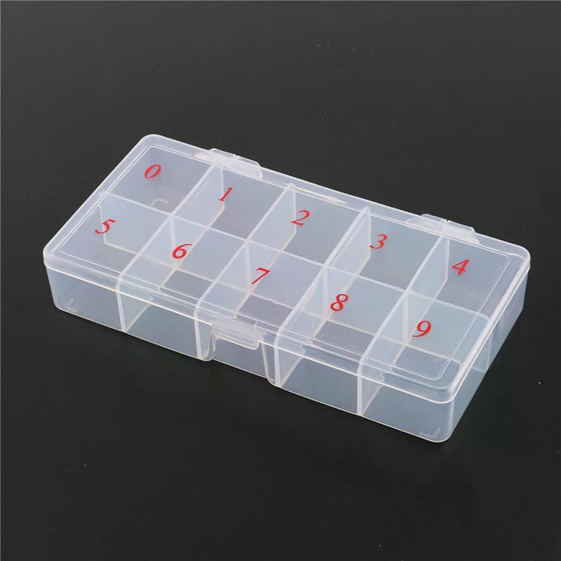 10 Cells False Nail Art Tips Box Storage Case Fake Nail Art Tips Box Case For Daily Use High Quality Material