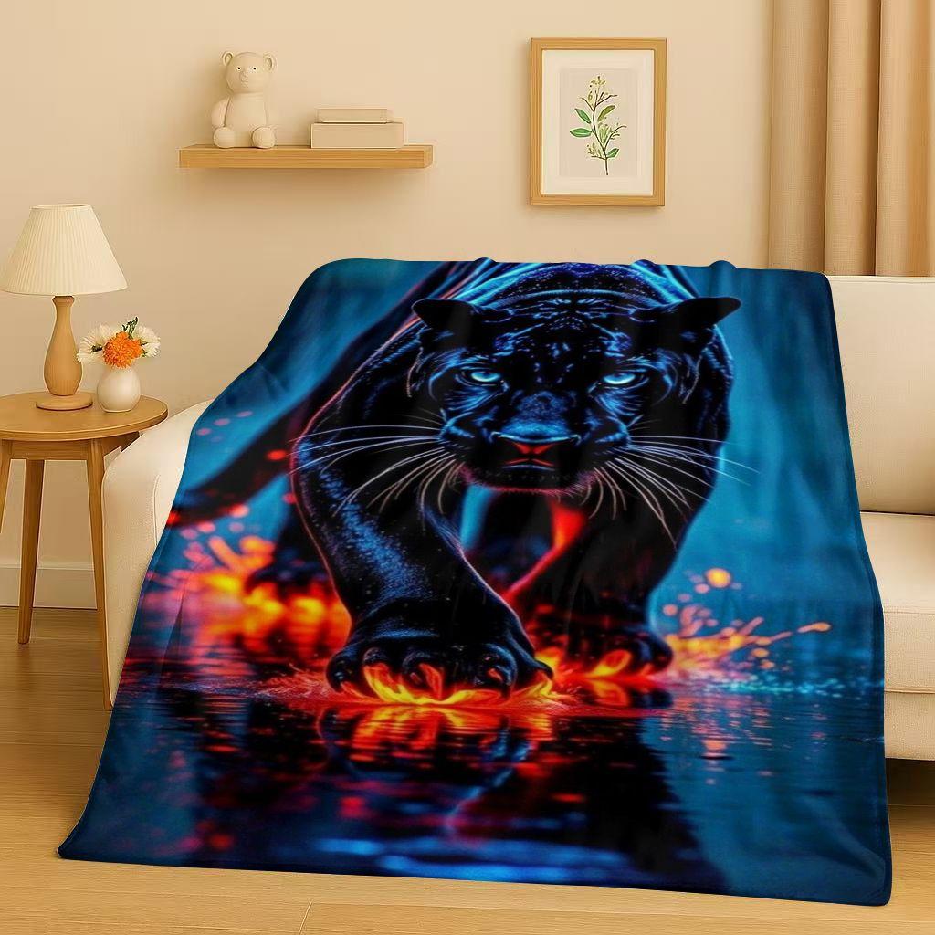 3D Cheetah Leopard Beast Flannel Blanket,Ultra Soft Warm Plush Throw for Home Bedroom Bed Sofa Cover Office Travel Camping Gift