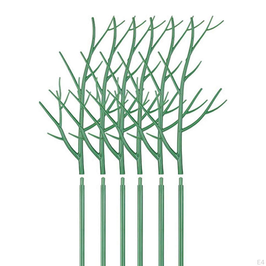 Набор кольев для поддержки растений, 6 предметов, универсальная опора для помещения, зеленые аксессуары с зажимами для орхидей