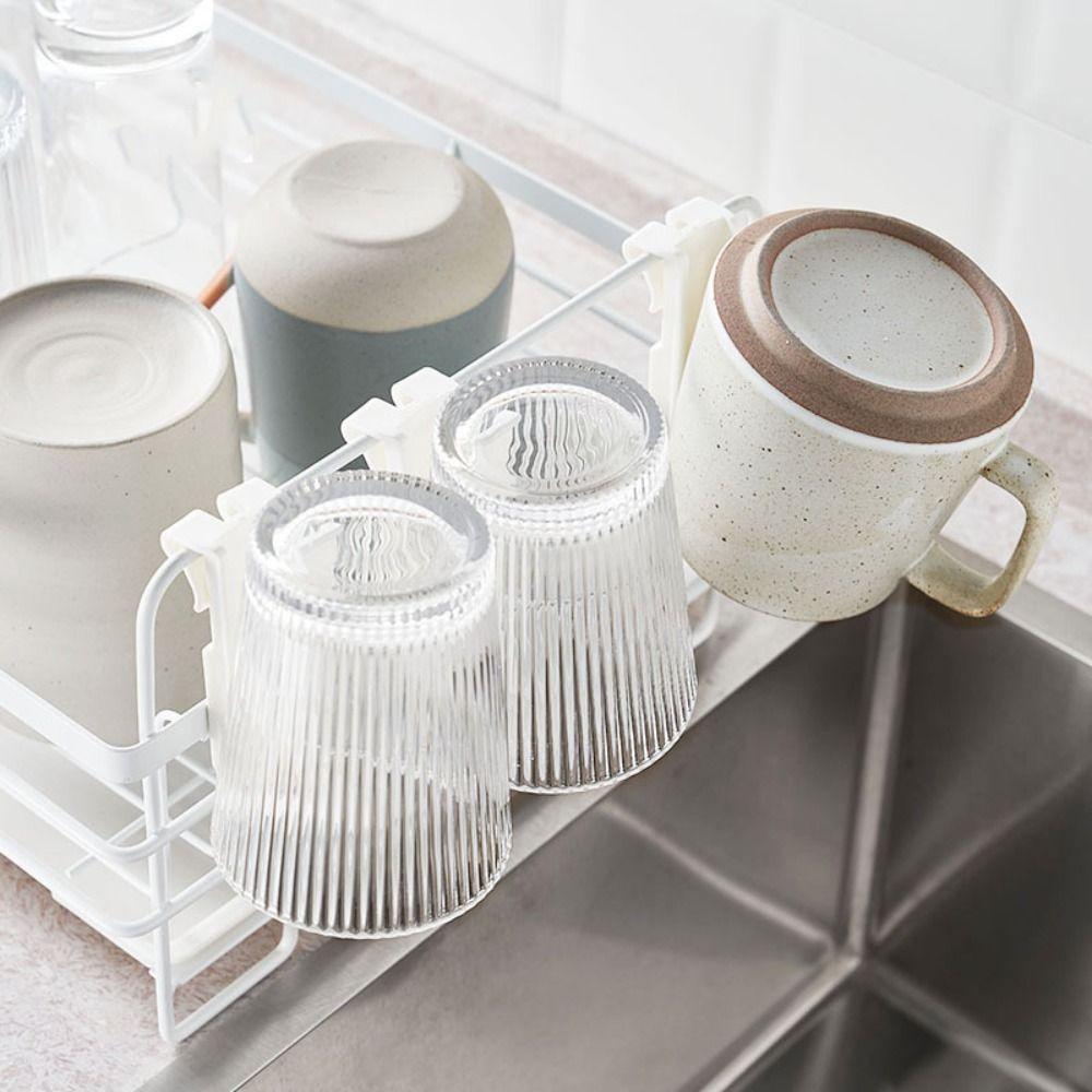 2Pcs Nail-free Upside-down Draining Cup Wall-mounted Cup Storage Hook New Storage Rack