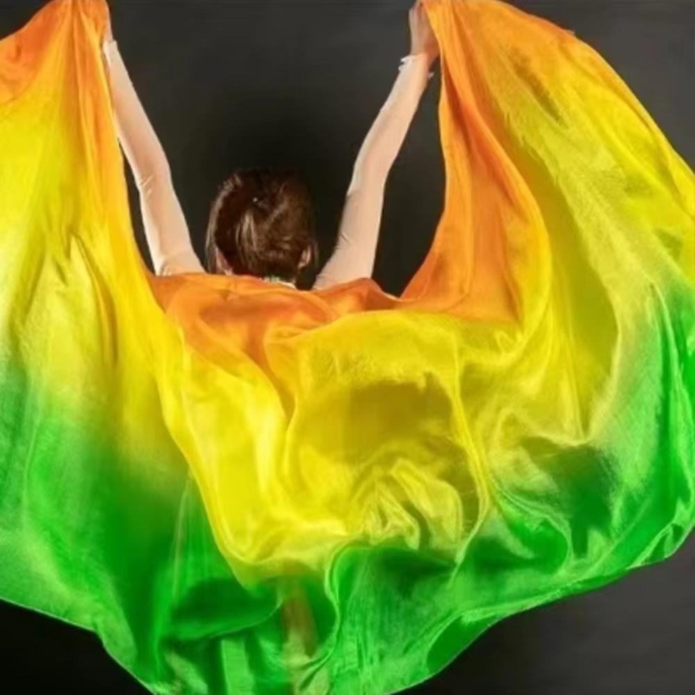 100% Silk Belly Dance Veils Light Texture Dancing Shawl Performance Dance Veil