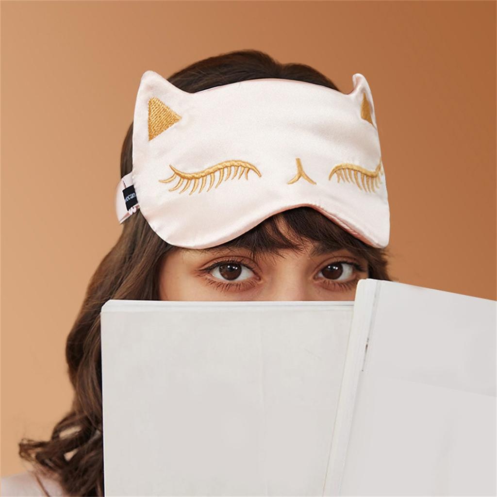 Comfortable And Breathable Eye Mask , Natural Silk Sleep Mask Cute Smooth And Soft Eye Covers For Sleeping