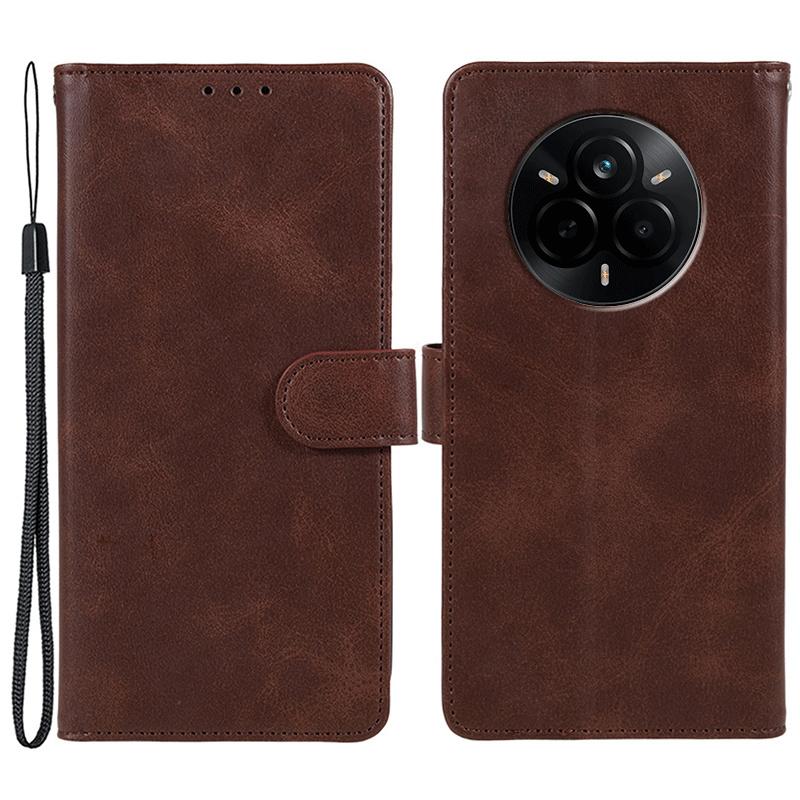 For Realme 14 Pro 5G Case PU Leather Wallet Protective Phone Cover Calf Texture