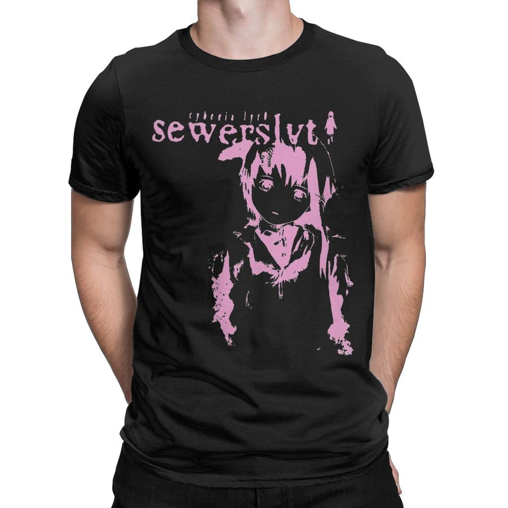 Serial Experiments Lain T Shirt Men Pure Cotton Vintage T-Shirt Crewneck Tees Short Sleeve Tops Plus Size