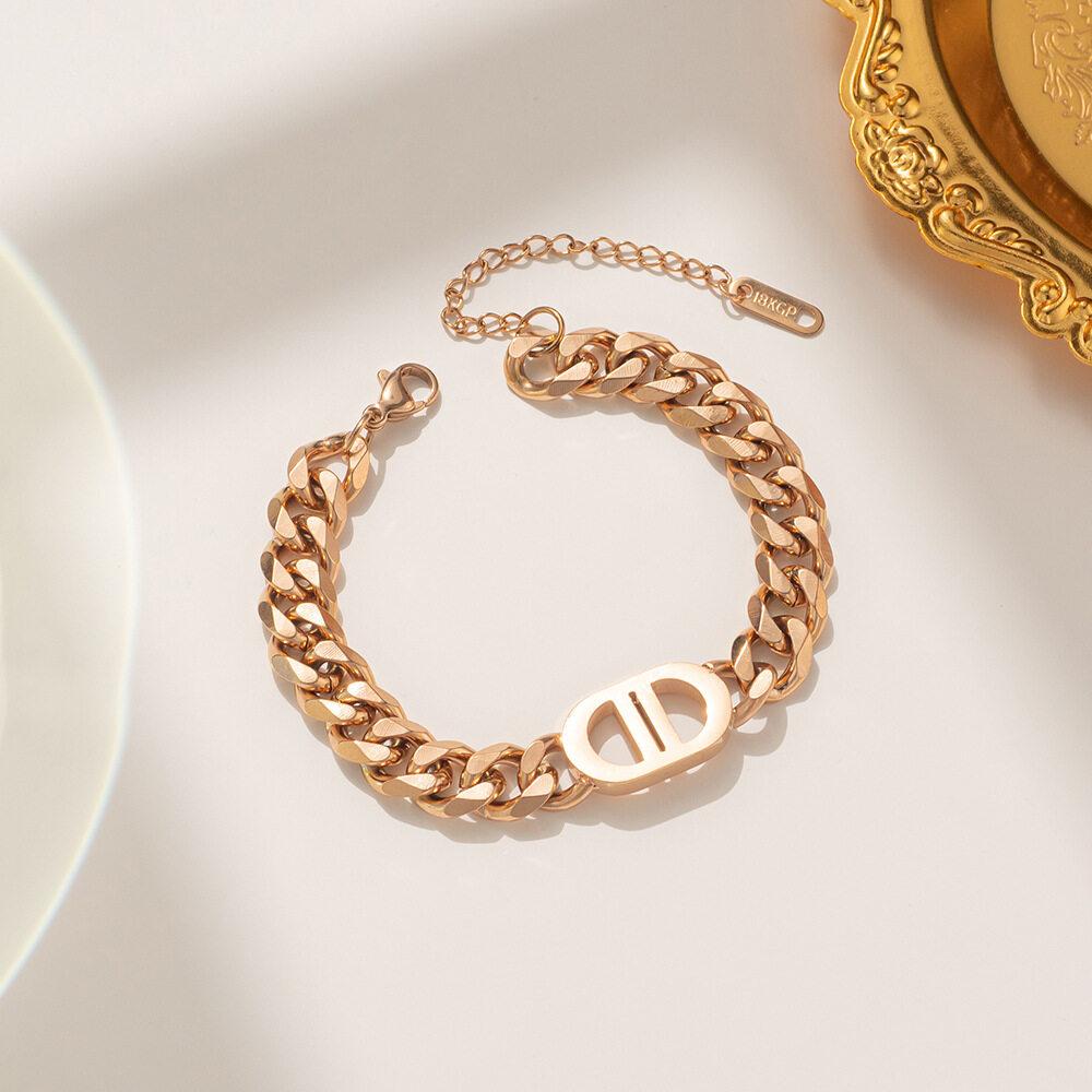 Темпераментный двусторонний браслет из нержавеющей стали, черный/цвет ракушки, четырехлистный клевер, элегантный браслет из розового золота