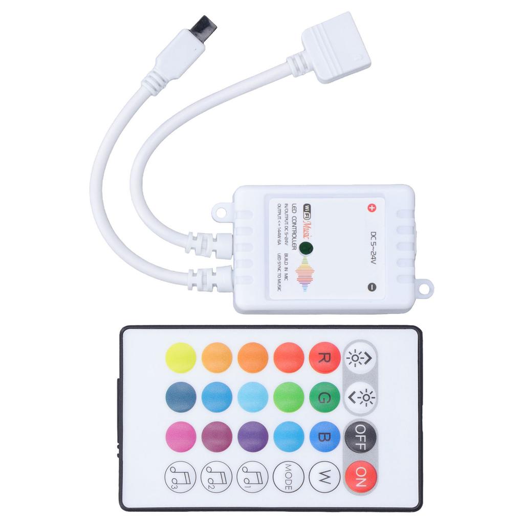 24-кнопочный умный светодиодный пульт дистанционного управления RGB беспроводной контроллер 16 цветов 4 световых режима DC 5V?24В для