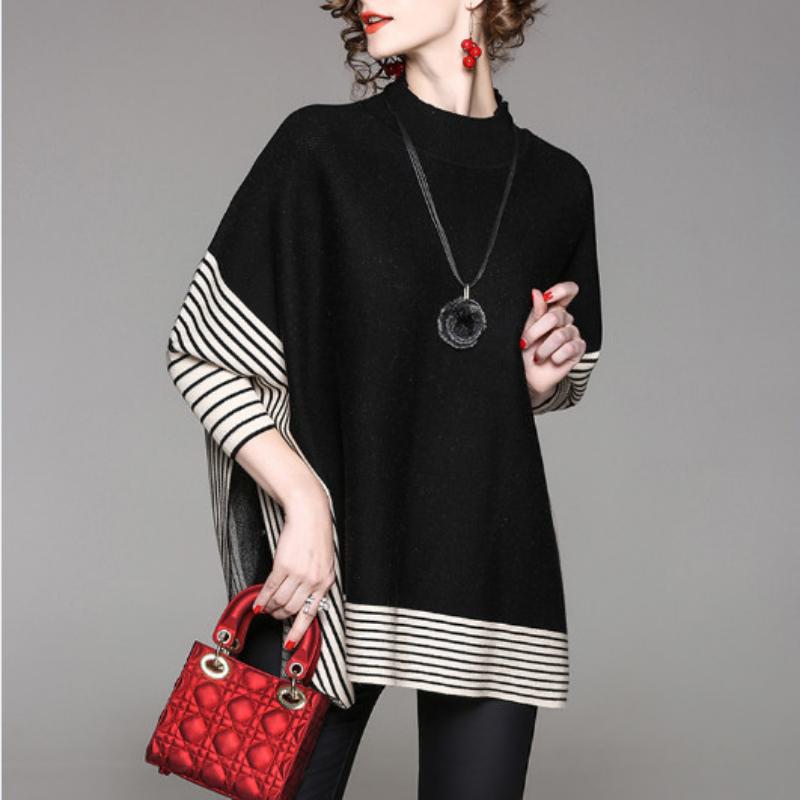 Весна и осень, плащ с рукавами «летучая мышь», пуловер, свитер, шаль, тонкий свободный свитер, женский универсальный темпераментный свободный свитер, пуловер