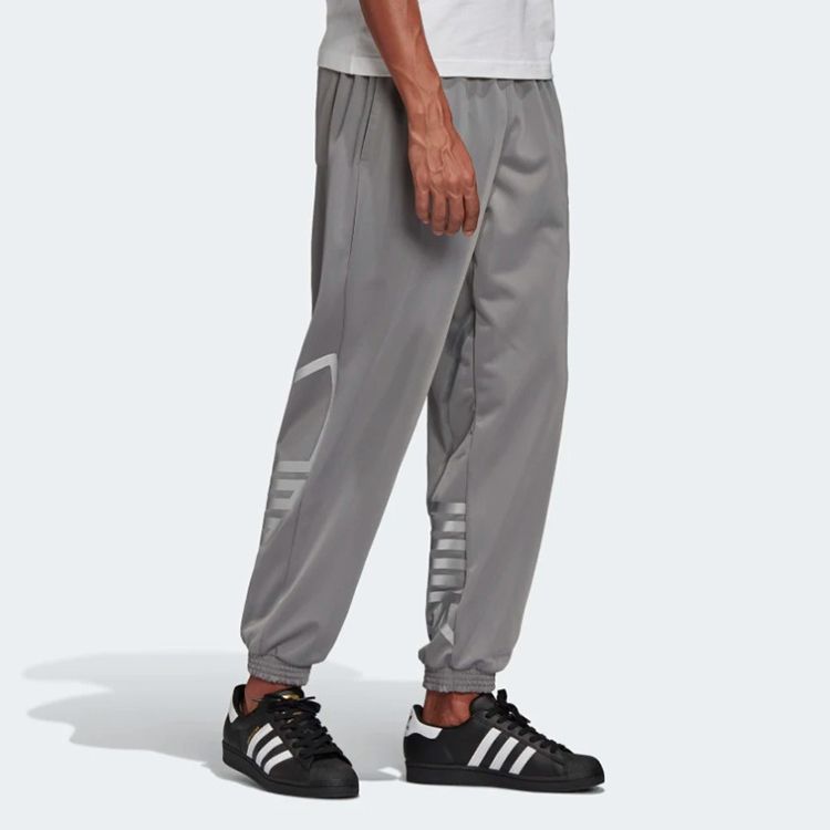 Adidas Originals Metallic Track Pants With Trefoil Logo Men Bottoms Grey FS7324