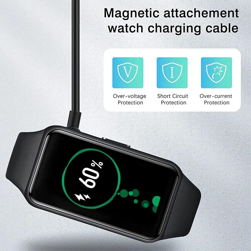 Верхнее зарядное устройство для Huawei Band 8/Watch Fit/Fit2 Магнитный зарядный шнур для Huawei Honor Band 6/7 USB-кабель с защитой от чипа
