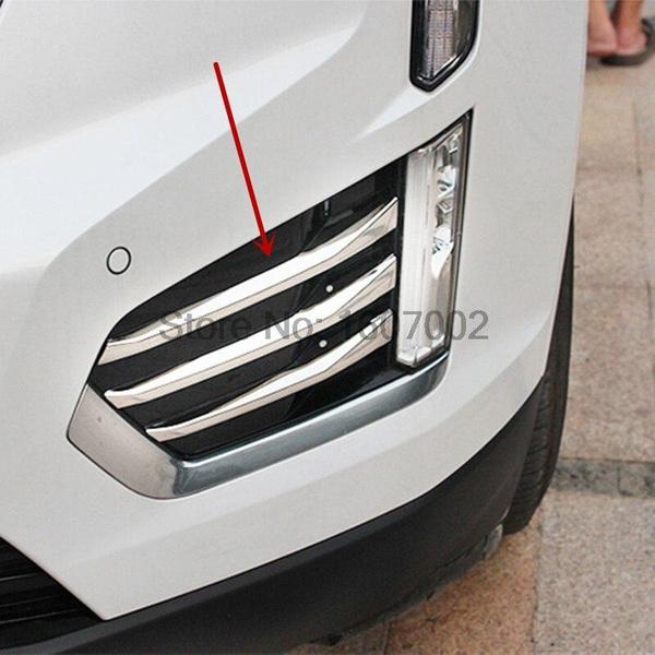 For Cadillac Xt5 2016 2017 ABS Chrome Glossy Front Fog Light Cover Trim Automobiles Replacement Accessory 6pcs / Set
