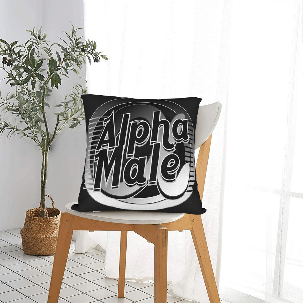 Pillow Cover Alpha Male Symbol Design Cute Funny Pillow Case For Sofa Couch Bed Living Room Pillowcases