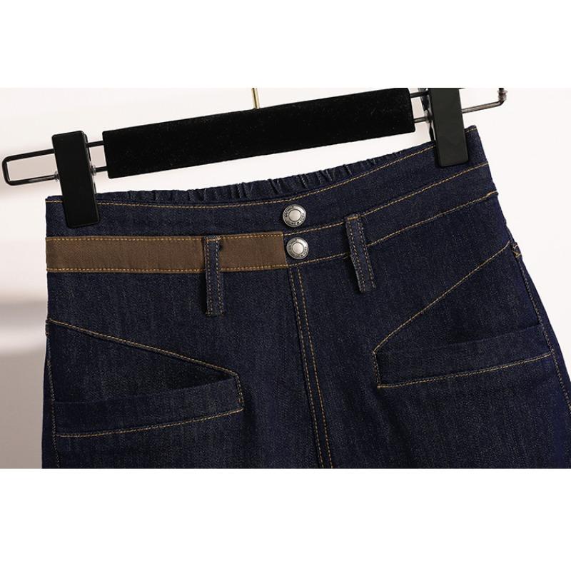 DIMANAF 2025 Новые женские шорты больших размеров Летние свободные джинсовые шорты Базовые с высокой посадкой Однотонные брюки Эластичная талия