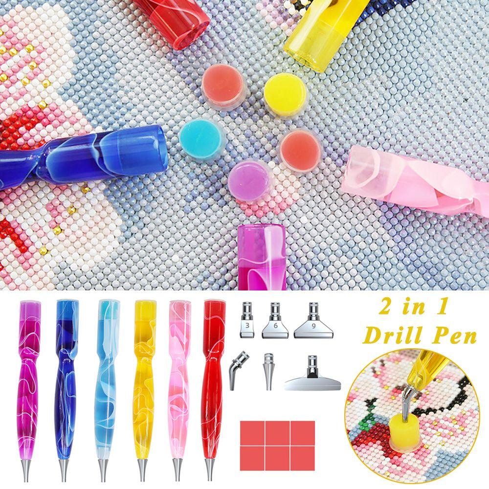 Ручка для точечной вышивки крестом, ручка для рисования алмазной мозаикой из смолы, ручка из смолы, сменные головки для ручки из сплава
