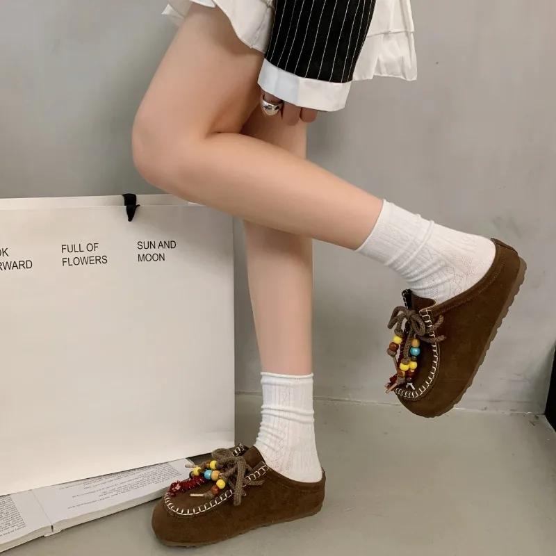 Ретро Расшитые Высокие Новые Летние 2025 Платформенные Шлепанцы Ретро Баотоу Иностранный Темперамент Женская Обувь