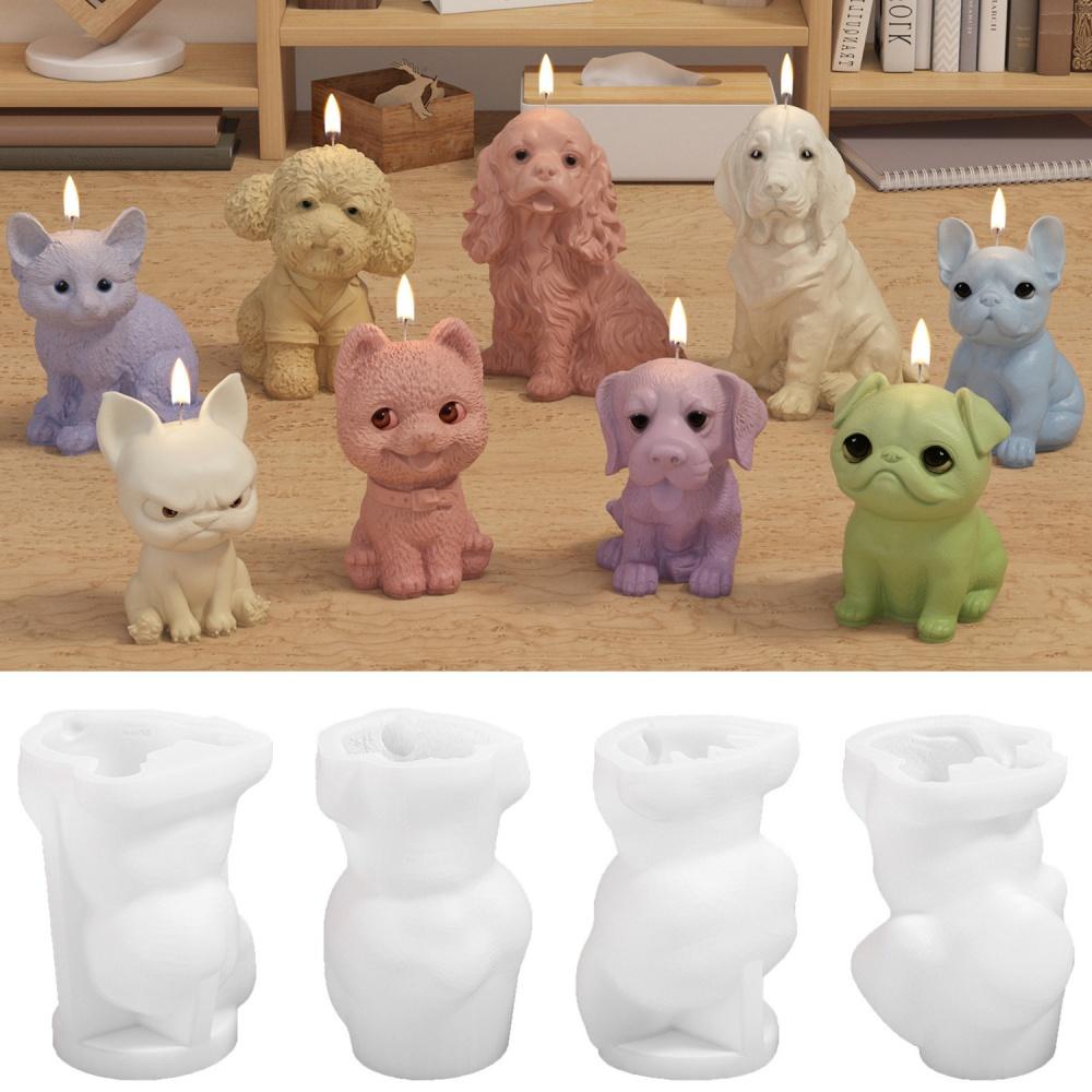 DIY Dog Candle Silicone Mold Cute 3D Animal Aromatherapy Candle Resin Mold Making Cute Gift Table Decorations