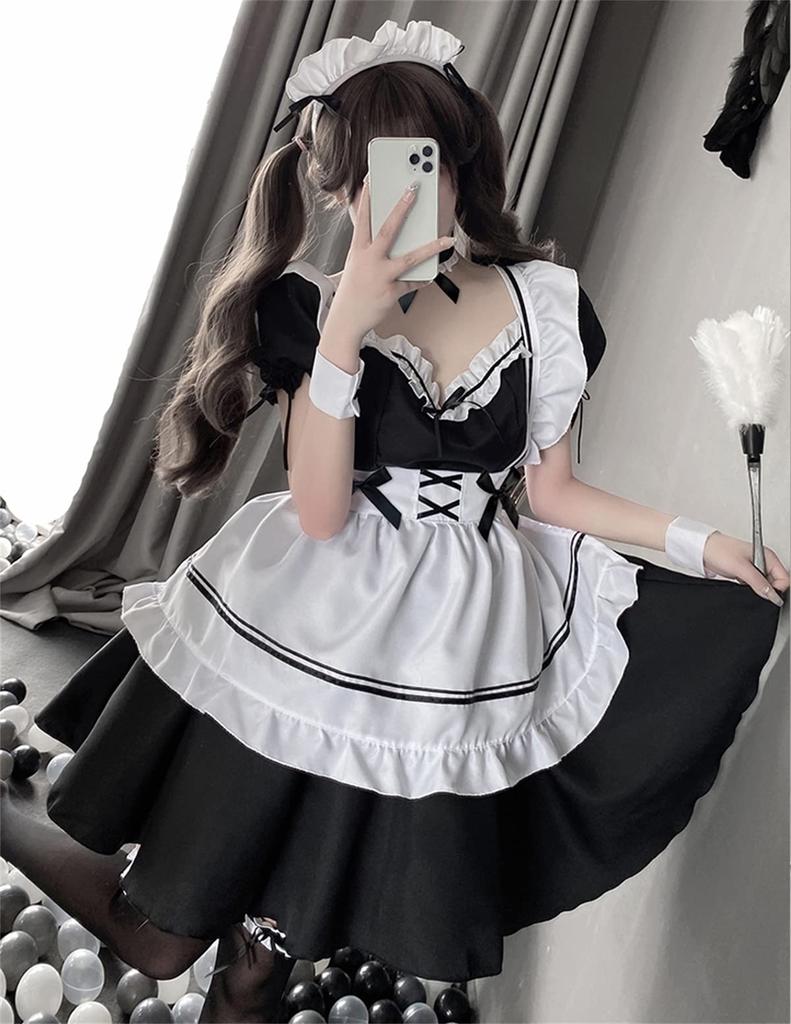 Cosplay Maid Dress One Piece Lolita Costume Lolita Short Sleeve Alice Style Costume Uniform Cultural Festival School Festival Cute Maid Cafe