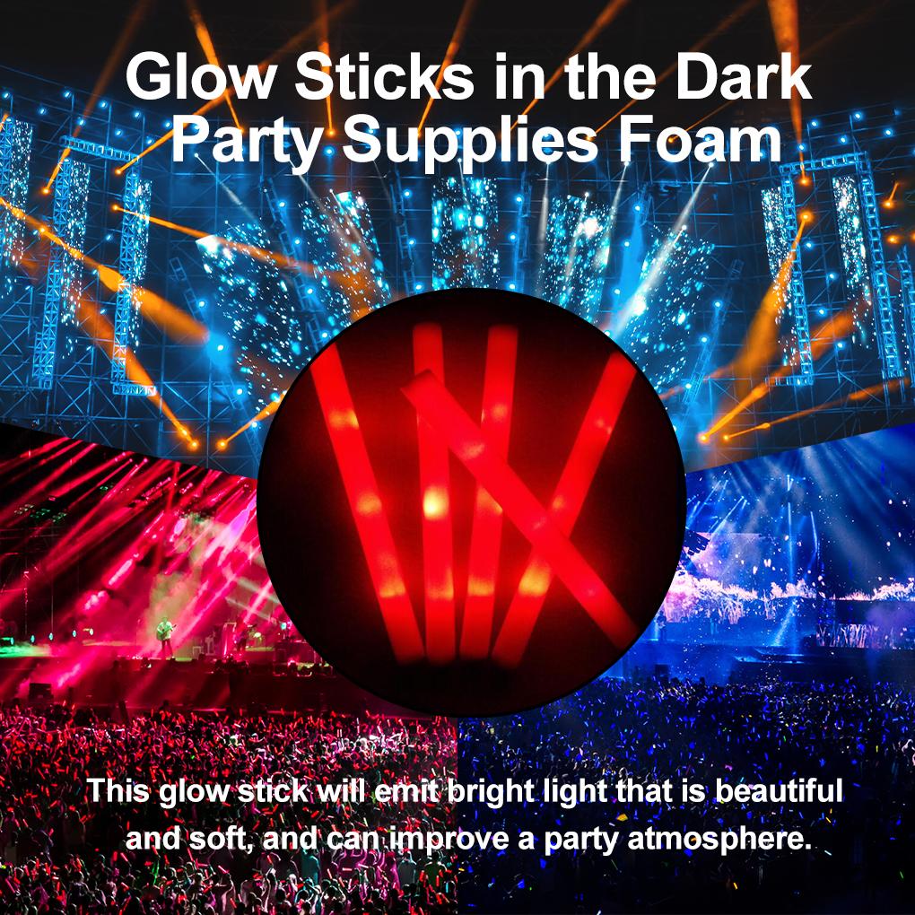 Music Concert Glow Stick Nightclub Holiday Banquet Flashing LED Sticks Camping Glowstick Battery Operated Wand Party Supplies