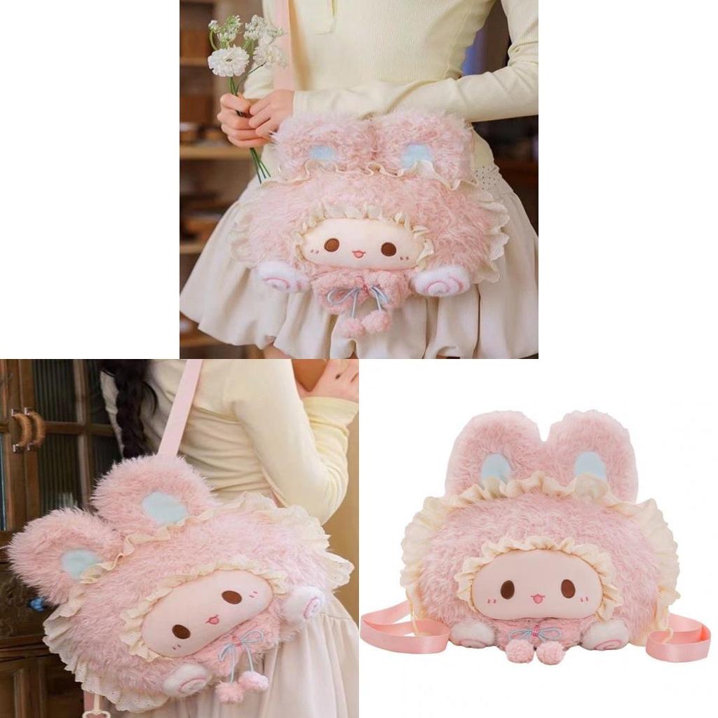 Cute Sheep Cartoon Plush Backpack With Spacious Compartments For Teen Girls And Women