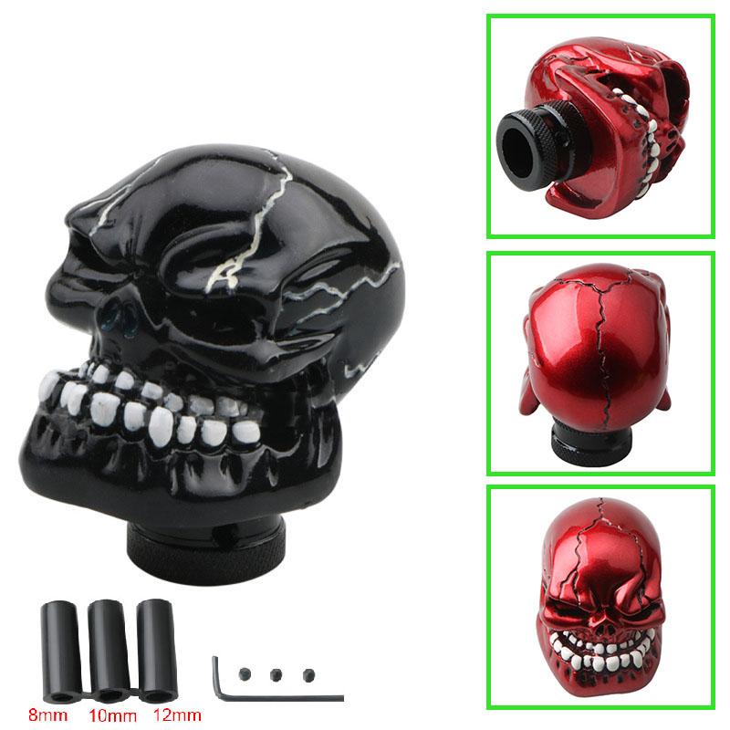 Ghost Skull Shape Head Manual Gearbox Shift Knob Big Teeth Manual Gear Stick Shifter Lever Knob for Car