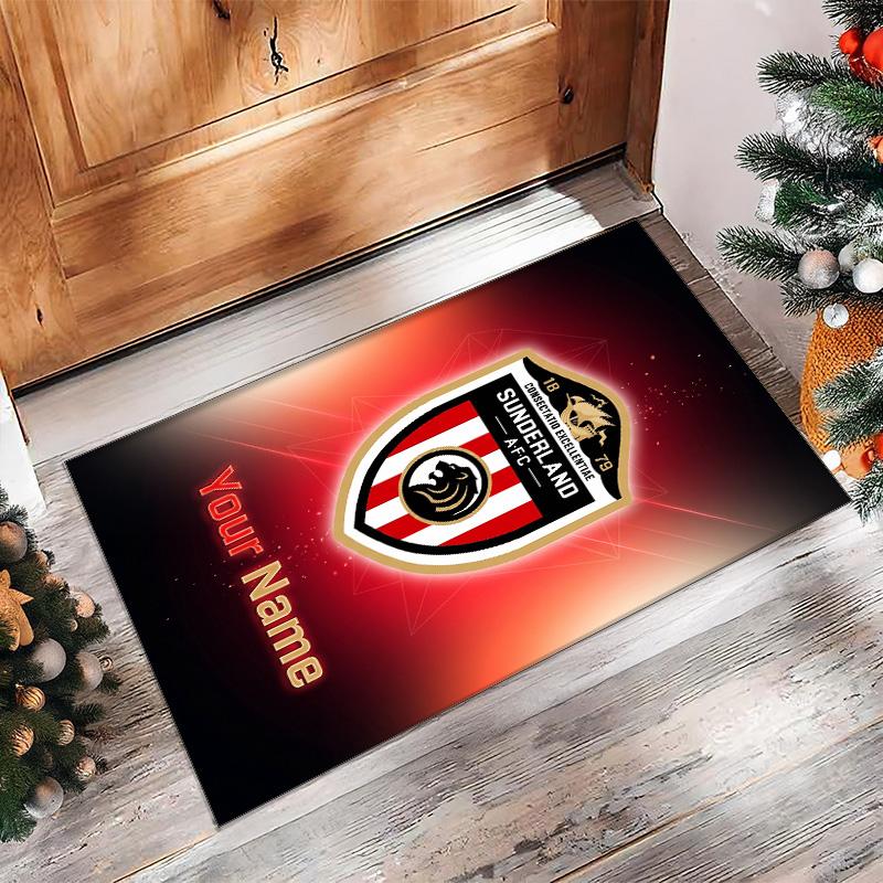 Sunderland FC Printed Crystal Velvet Rug Non‑Slip Crystal Velvet Carpet For Sofa Bedroom Indoor Home Decoration