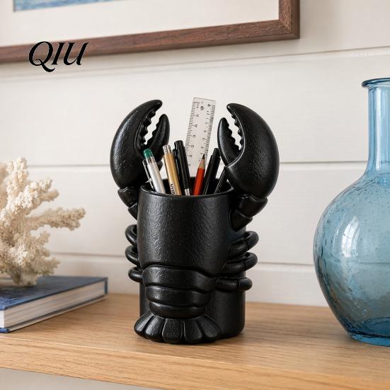 Eye-catching Desk Decor Lobster Pen Holder, Halloween Funny Sea Animal Pencil Stand, Creative Multifunctional Cup Organizer for Brushes Makeup Tools,