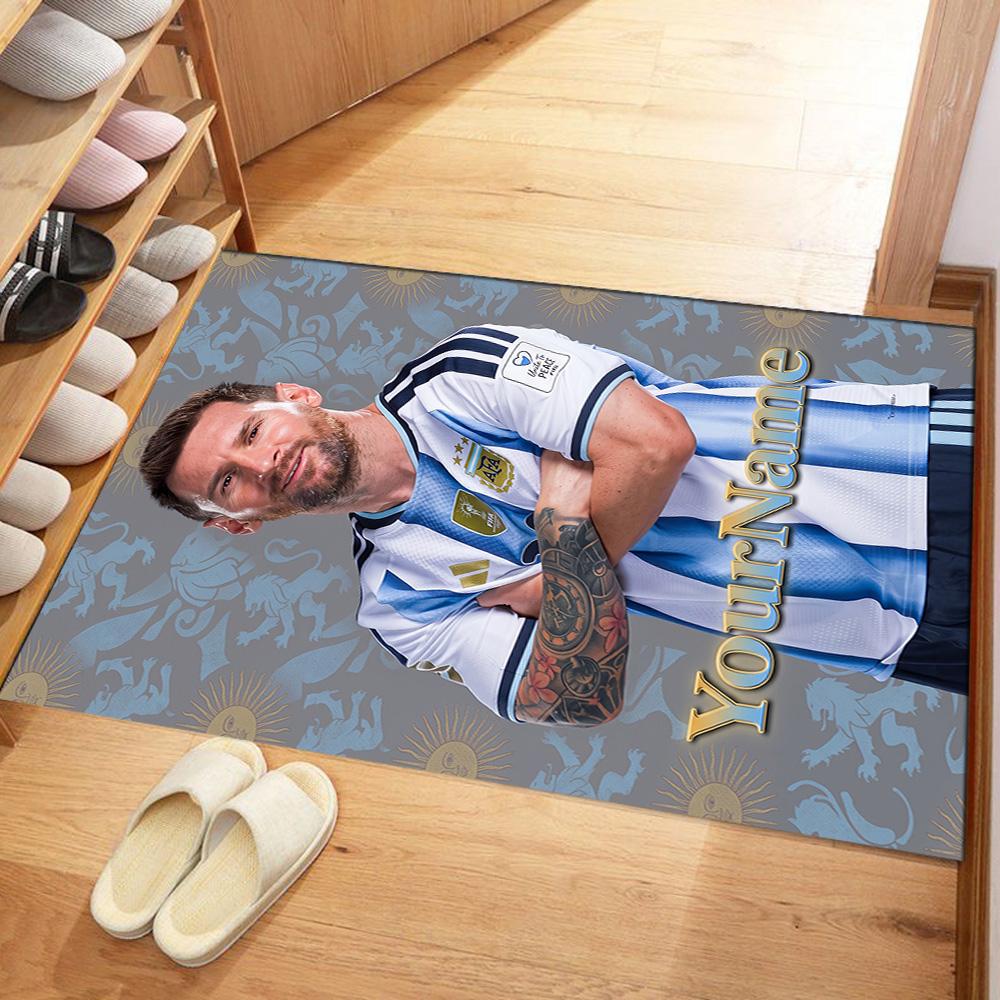 Messi 27 Customizable Name Carpet Perfect for Balcony Entryway Kitchen Dormitory Antislip Carpet Decorate Offices Best for Christmas
