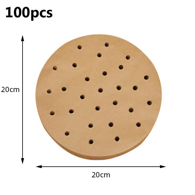100 шт./пакет, вкладыши для пароварки, перфорированная бумага из древесной массы премиум-класса, антипригарный коврик для корзины для пропаривания, посуда для выпечки для кухни