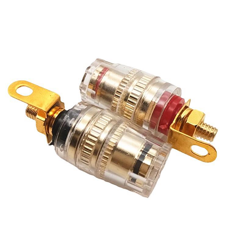 M4 Позолоченная розетка из чистой меди, клеммы усилителя, клеммы, прозрачный корпус, устойчивые к окислению, латунные клеммные заглушки