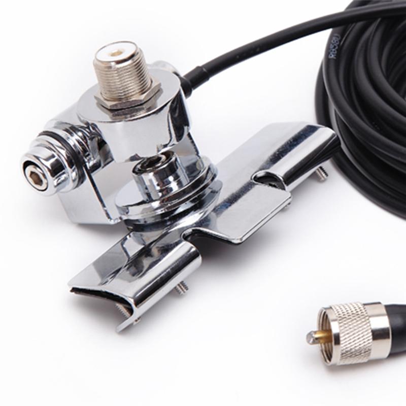 M63K-RB-400 With 5M Cable Silver Car Antenna Bracket Adjustable Angle Hatchback Door Suitable For QTY TYT Mobile Car Antenna Dur