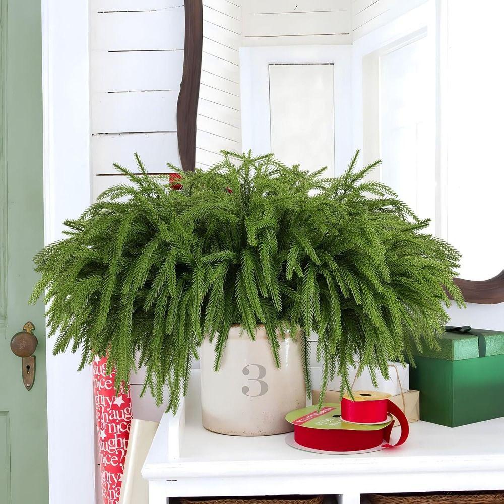 Plastic Simulation Ceder Branches DIY Wreath Christmas Pine Stem Christmas
