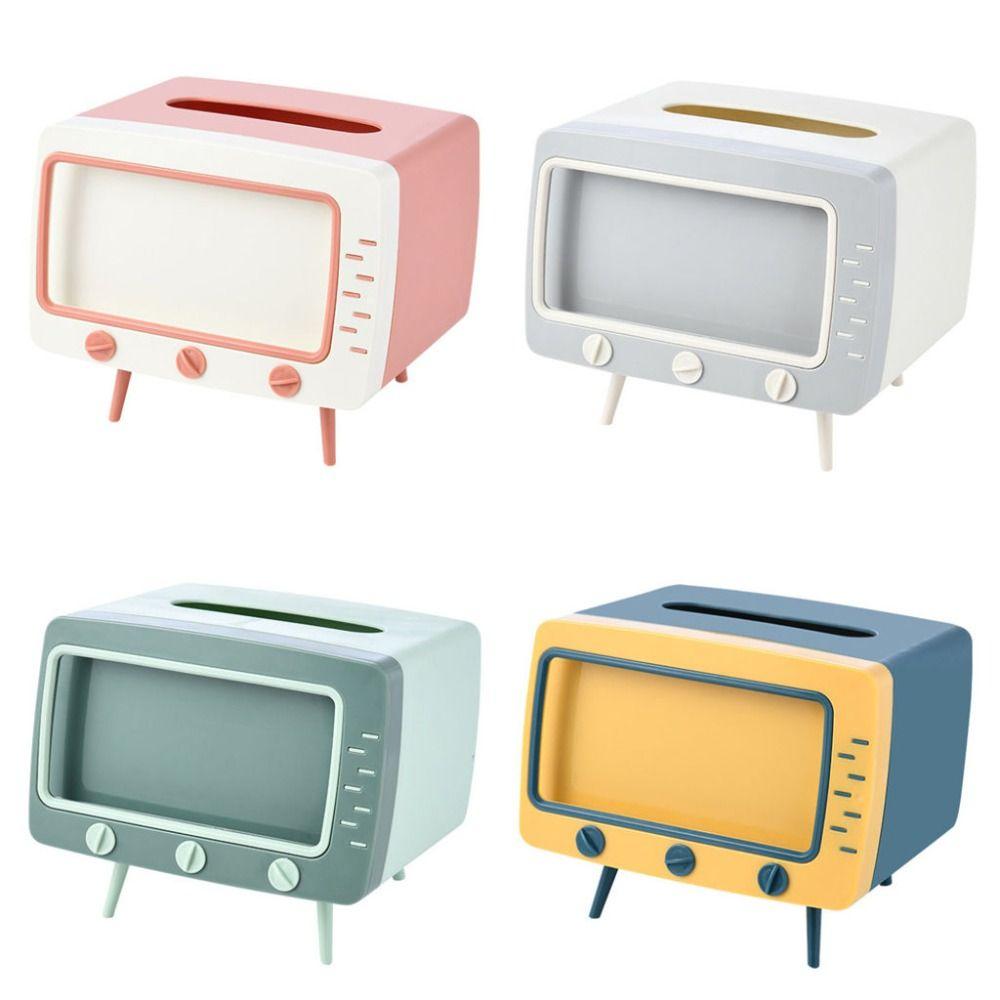 Multifunctional TV Tissue Box Cover Retro Paper Storage Case Tissue Organizer  Living Room