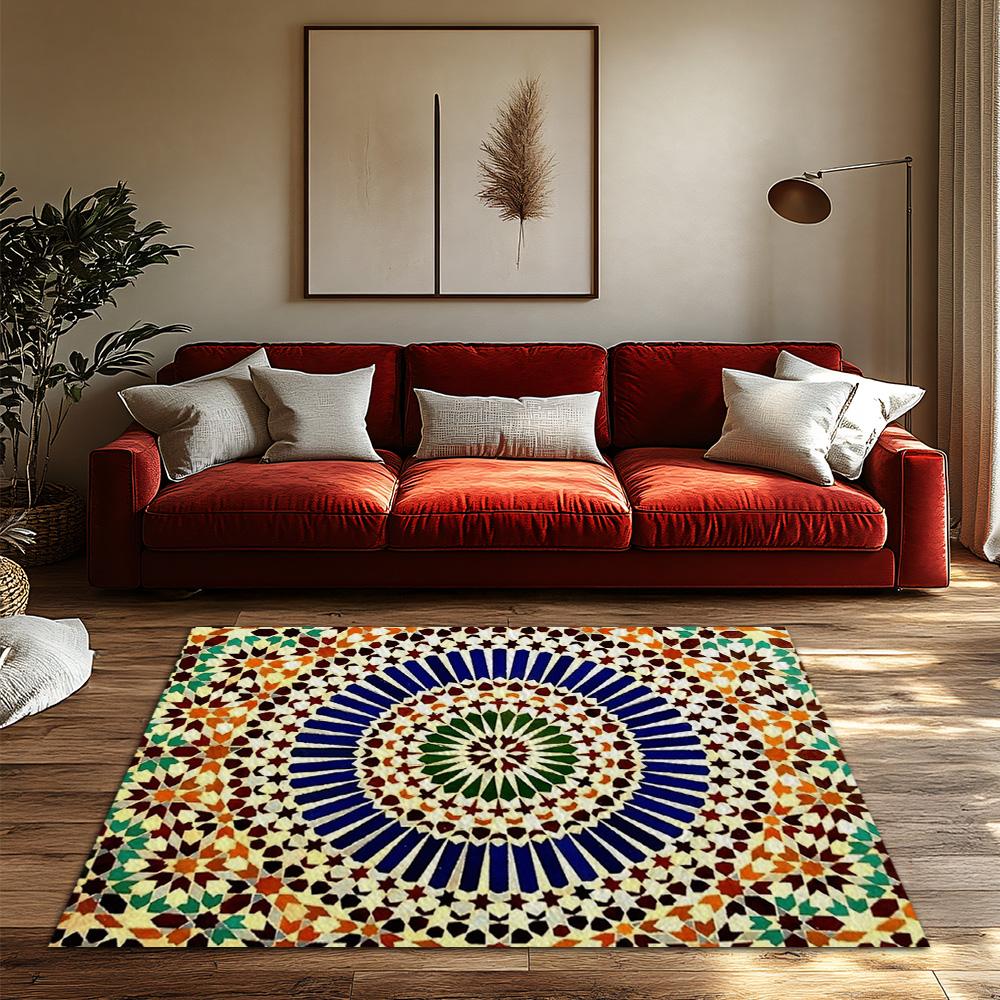 Moroccan Area Rug Vintage Persian Carpet Bohemian Floor Mat Home Decor Living Room Bedroom Kilim Non Slip Washable