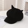 Vintage Beret Hat Cute Cat Ears Octagonal Cap Fashion Peaked Caps  for Women Girls