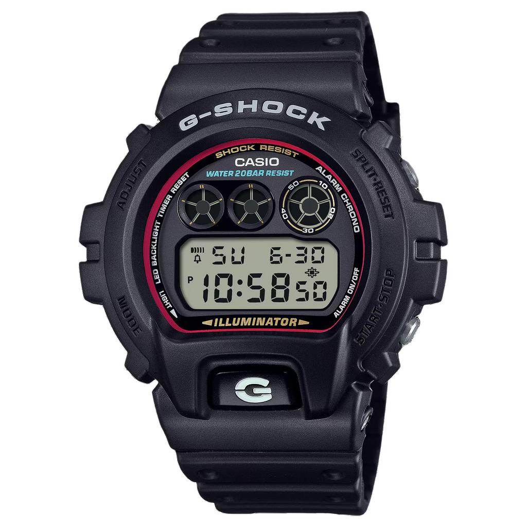 Casio Digital Series Three-Eye Waterproof 200 M Quartz Movement Resin Strap Watch Unisex Watches Gray DW-6900RL-1PR
