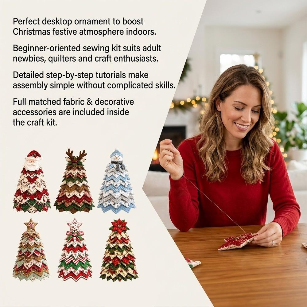 Fabric Quilted Patchwork Tree Layered Branches Christmas Tree Kit  Quilted Tree Decor