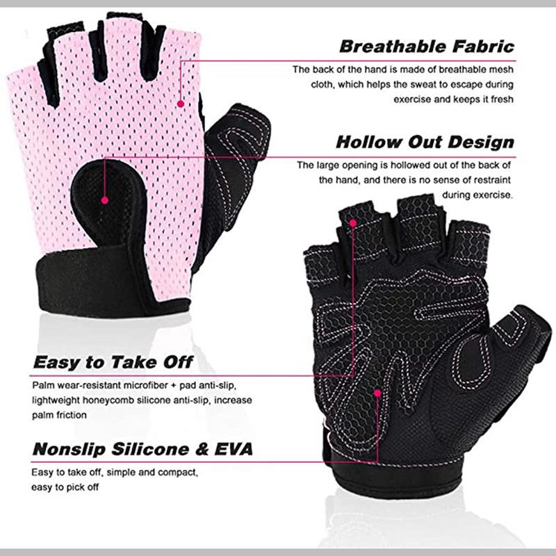 Перчатки для тренировок в спортзале, фитнеса, бодибилдинга, без пальцев, для езды на велосипеде, мотоцикле, для мужчин и женщин, для летних видов спорта на открытом воздухе, дышащие