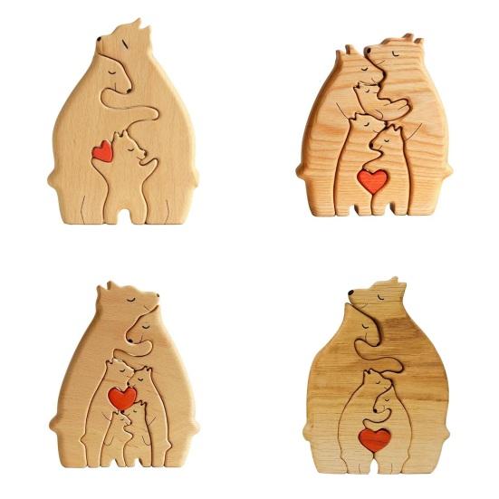 3/4/5/6 шт. деревянные медведи семейные головоломки с именем настраиваемые деревянные головоломки домашний декор развивающая игрушка подарок на день рождения