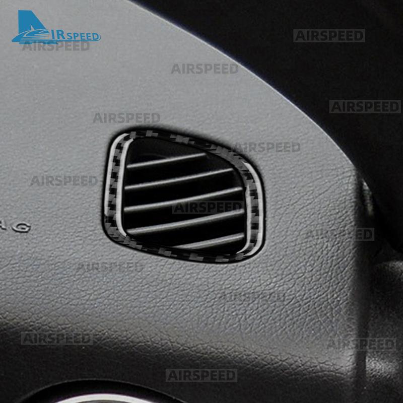 For Mercedes Benz SLK R172 2011-2016 SLC 2016- Car Dashboard Side Air Vents Panel Real Soft Carbon Fiber Trim Sticker