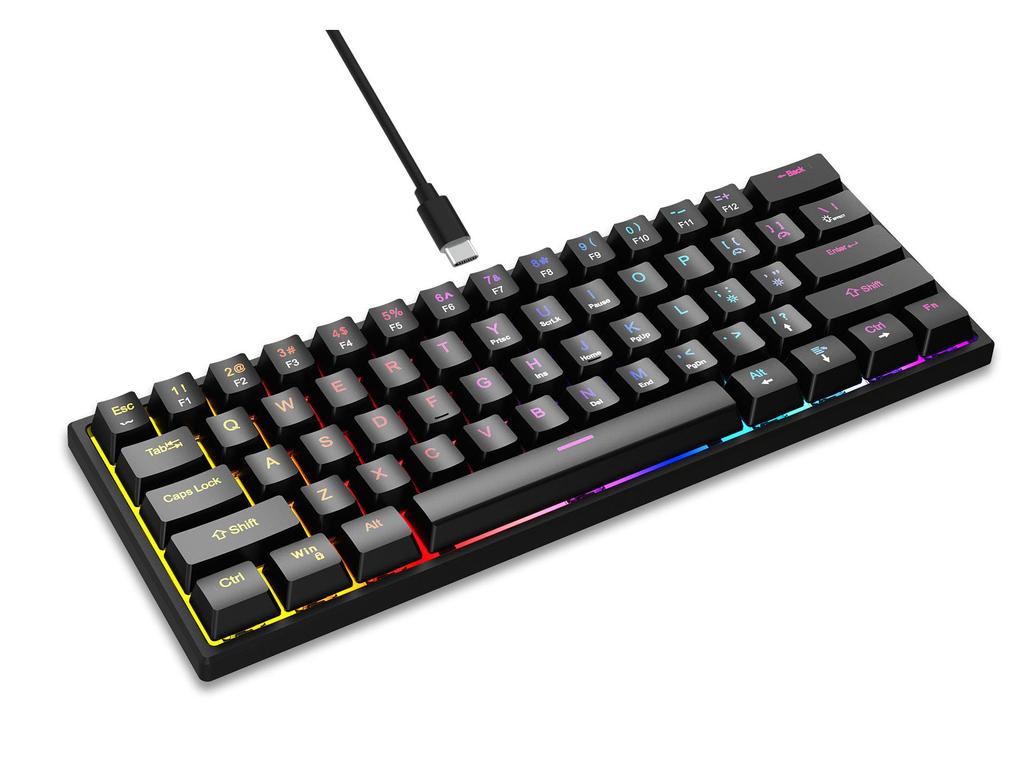 K98 Mechanical Keyboard with Blue or Red Axis, Wired Connection, Dual-Color Injection Keycaps for Gaming