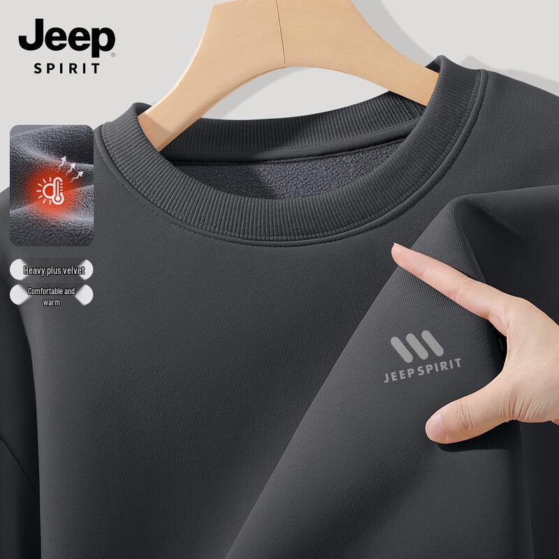 JEEP SPIRIT Men's 2025 Fleece-Lined Pullover Sweatshirt